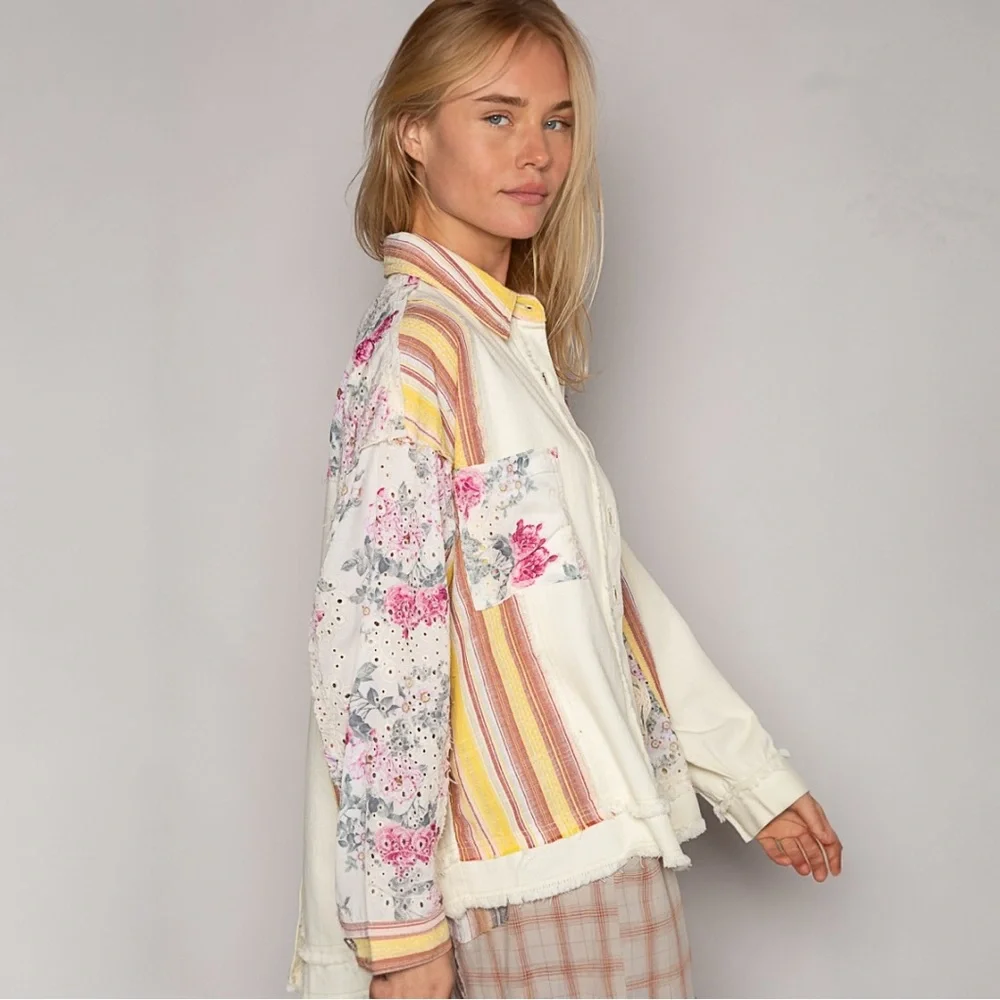 POL Floral Multicolor Women's Oversized Shacket - Picture 3 of 6